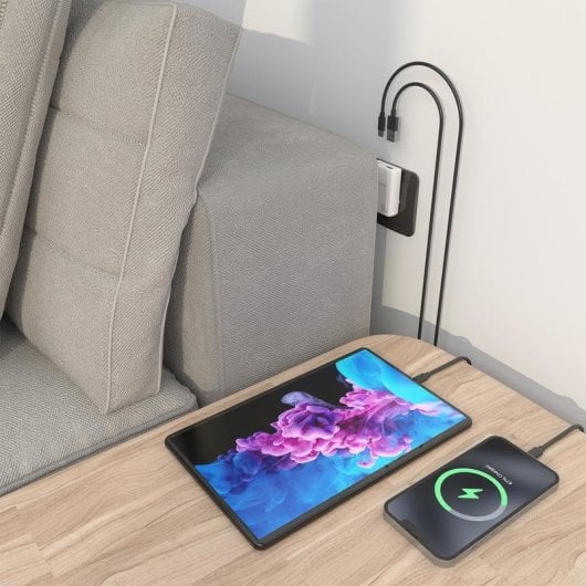 Chargeur mural Aisens ASCH-30W2P074-W GaN 30W USB-C USB-A ultra-fin blanc