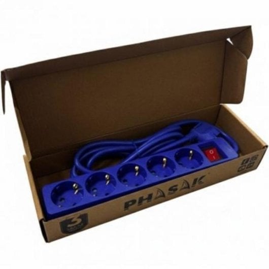 Multiprise Phasak BN 0825 5 prises avec interrupteur câble 1,8 m bleu