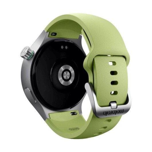 Motorola Moto Watch Bluetooth GPS 47mm OLED Prata Correa Verde M IP68 SpO2 Pulsómetro