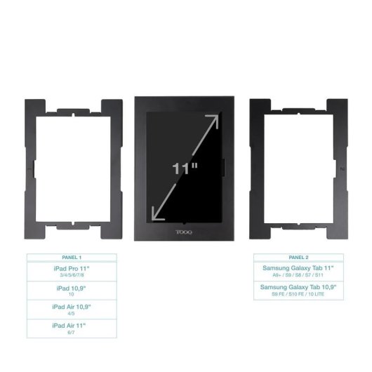 Tablet-Sicherheitsrahmen TooQ TQATTE2601-S-B Stahl Schwarz VESA 75x75 11 Zoll