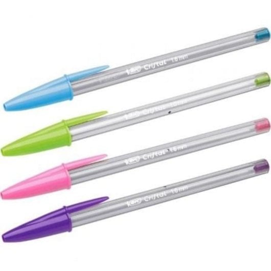 Stylo Bic Cristal Fun Pointe Large 1,6 mm Couleurs Assorties Pack 10
