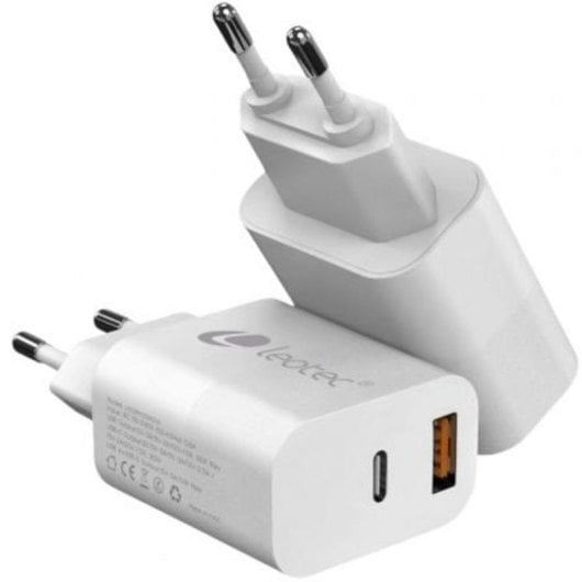 Chargeur Leotec LECSPH20W2W2 USB-C PD 20W USB-A Compact Blanc