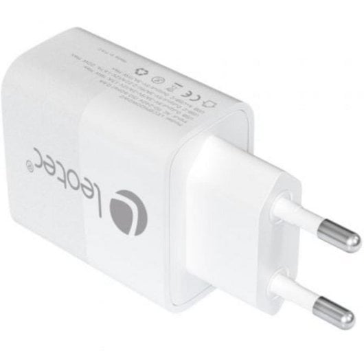 Chargeur Leotec LECSPH20W2W2 USB-C PD 20W USB-A Compact Blanc