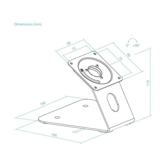 Support multimédia TooQ TQATWM3401-B antieffraction pour tablette noir