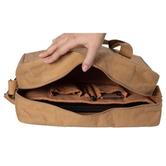 Malette Exacompta Eterneco 15 pouces papier lavable marron 13L motifs géométriques