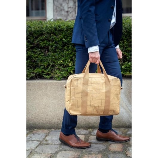 Malette Exacompta Eterneco 15 pouces papier lavable marron 13L motifs géométriques