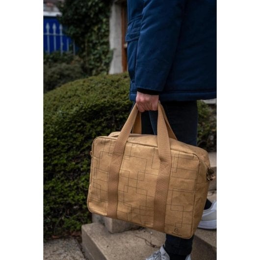 Malette Exacompta Eterneco 15 pouces papier lavable marron 13L motifs géométriques