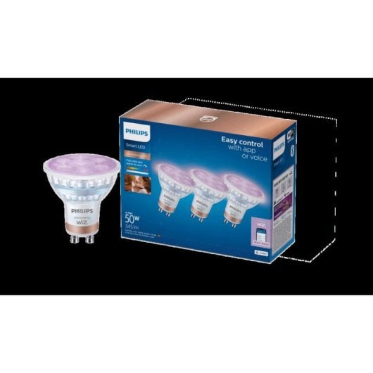 Lâmpada Inteligente Philips GU10 PAR16 Wi-Fi Bluetooth RGB 345 lm 3 Unidades