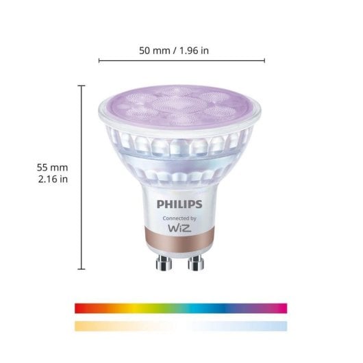 Lâmpada Inteligente Philips GU10 PAR16 Wi-Fi Bluetooth RGB 345 lm 3 Unidades