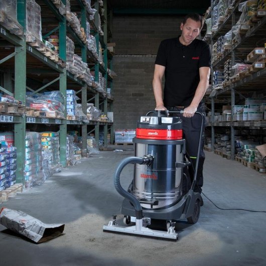 Aspiradora Industrial con Bolsa Starmix GS 3078 PZ 3600W Seco y Húmedo 78L Negro Gris Metálico