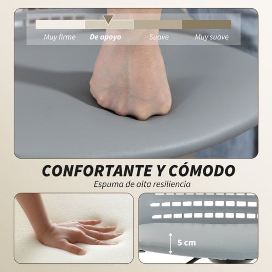 Cadeira de escritório giratória sem braços Homcom, cinzenta.