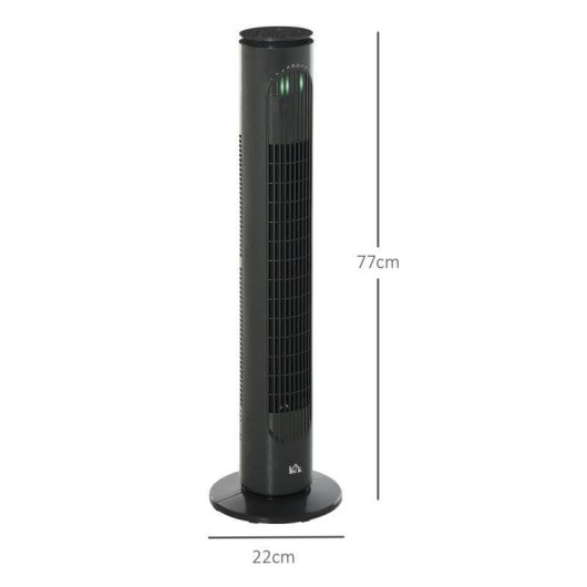 Homcom Ventilador De Torre Con Control Remoto 3 Velocidade 3 Modos Gris Oscuro