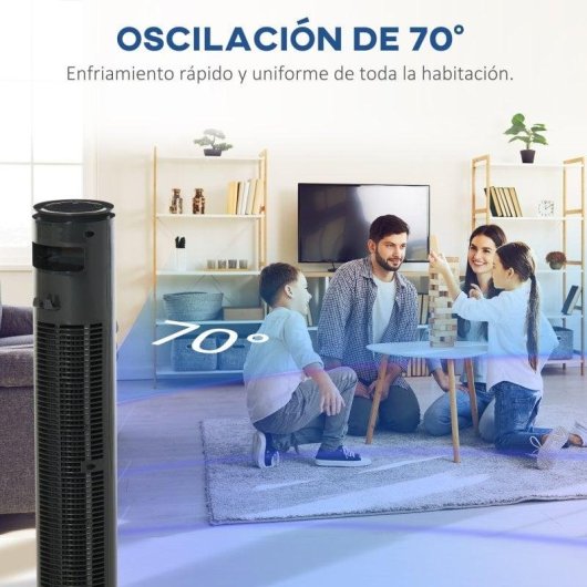 Homcom Ventilador De Torre Con Control Remoto 3 Velocidade 3 Modos Gris Oscuro