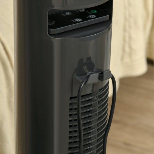Homcom Ventilador De Torre Con Control Remoto 3 Velocidade 3 Modos Gris Oscuro