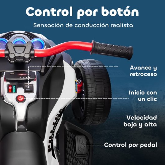 Quadriciclo elétrico infantil Aiyaplay com motor duplo de 12V, luzes e sons.