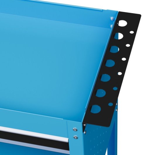 Durhand Carro De Taller Con 3 Bandejas Cajón Ruedas Asa Panel Lateral Azul