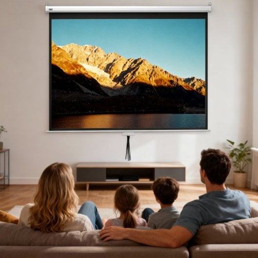 Homcom Pantalla De Proyector Manual 100 Pulgadas Formato 4:3/16:9 Blanco
