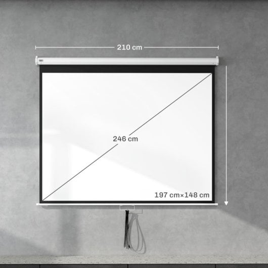Homcom Pantalla De Proyector Manual 100 Pulgadas Formato 4:3/16:9 Blanco