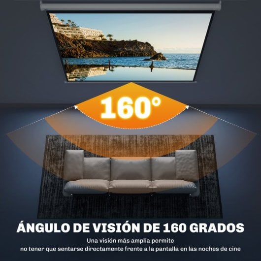 Homcom Pantalla De Proyector Manual 100 Pulgadas Formato 4:3/16:9 Blanco