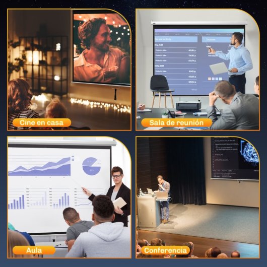 Homcom Pantalla De Proyector Manual 100 Pulgadas Formato 4:3/16:9 Blanco