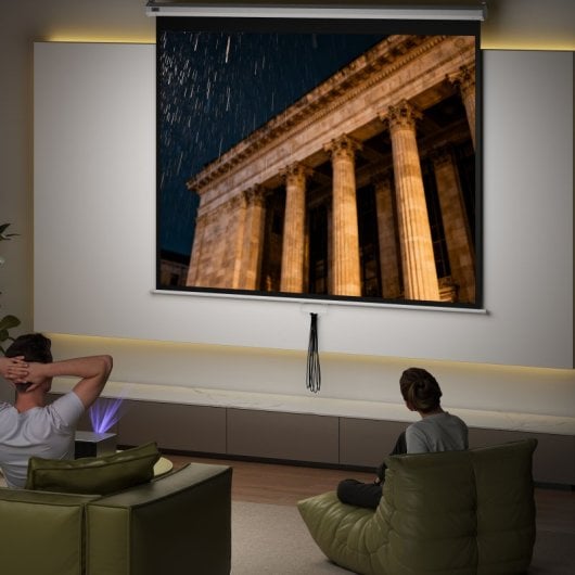 Homcom Pantalla De Proyector Manual 100 Pulgadas Formato 4:3/16:9 Blanco