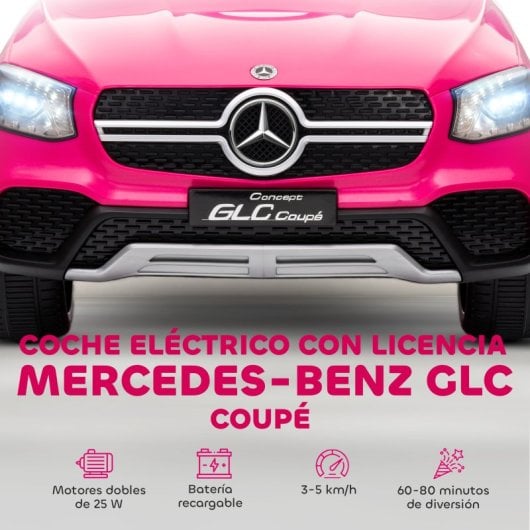 Aiyaplay Coche Eléctrico Para Niños Mercedes-benz Glc Coupé Motor Doble Rosa