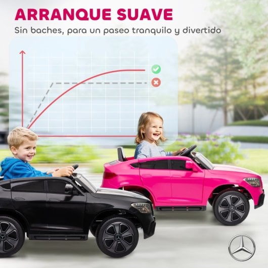Aiyaplay Coche Eléctrico Para Niños Mercedes-benz Glc Coupé Motor Doble Rosa