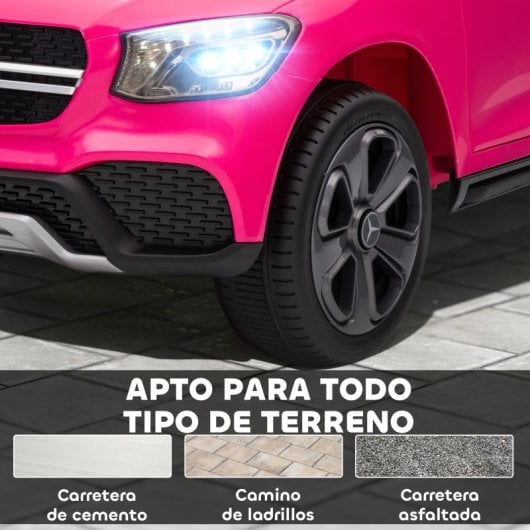 Aiyaplay Coche Eléctrico Para Niños Mercedes-benz Glc Coupé Motor Doble Rosa