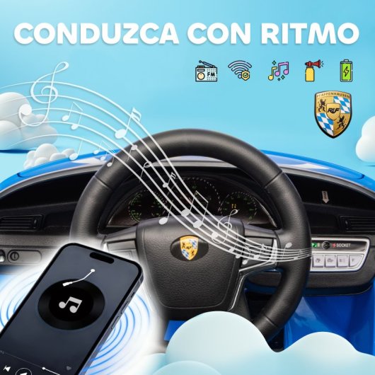 Carrinho Elétrico Infantil Licenciado Aiyaplay Ruf Ctr 3 Clubsport Azul Sereia