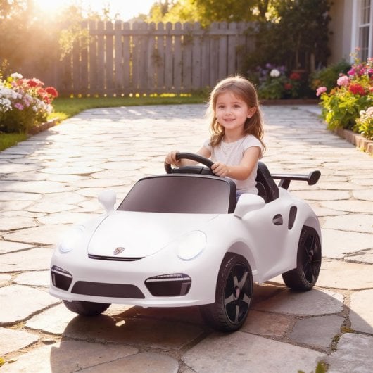 Carrinho Elétrico Infantil Aiyaplay Licenciado Ruf Ctr 3 Clubsport Branco