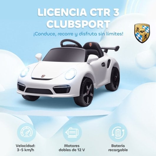Carrinho Elétrico Infantil Aiyaplay Licenciado Ruf Ctr 3 Clubsport Branco