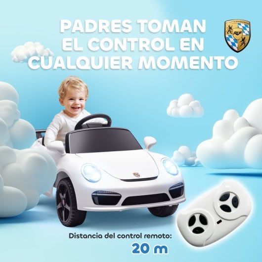 Carrinho Elétrico Infantil Aiyaplay Licenciado Ruf Ctr 3 Clubsport Branco