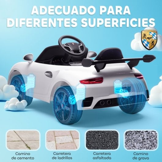 Carrinho Elétrico Infantil Aiyaplay Licenciado Ruf Ctr 3 Clubsport Branco