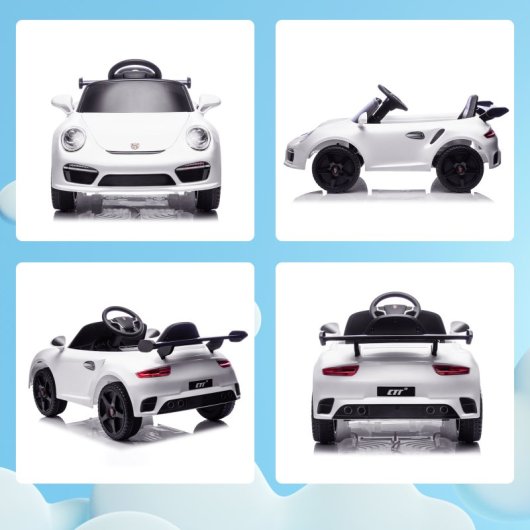 Carrinho Elétrico Infantil Aiyaplay Licenciado Ruf Ctr 3 Clubsport Branco