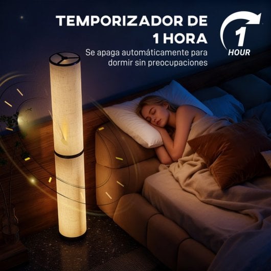 Candeeiro de pé moderno Homcom com temperatura de cor ajustável, bege.