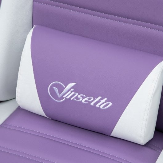 Vinsetto Silla Gaming De Cuero Pu Reclinable 135° Altura Ajustable Púrpura