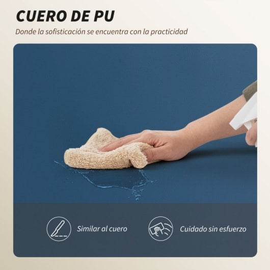 Cadeira de escritório Homcom com apoio para os pés, encosto reclinável e encosto alto, azul