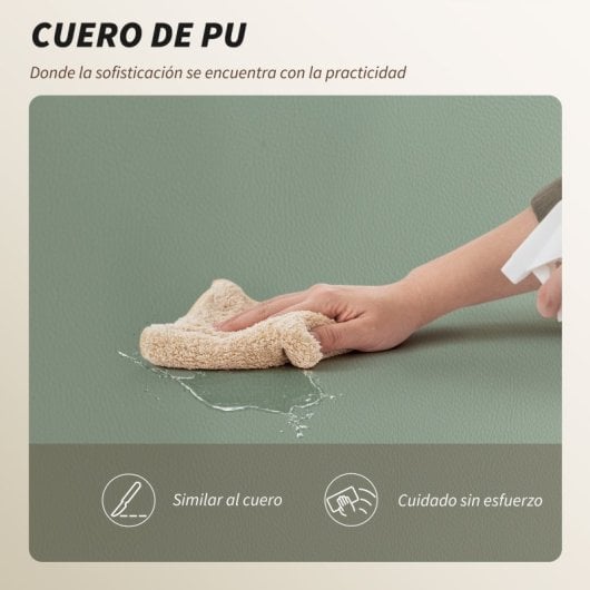 Cadeira de escritório Homcom com apoio para os pés, encosto reclinável e encosto alto, verde.