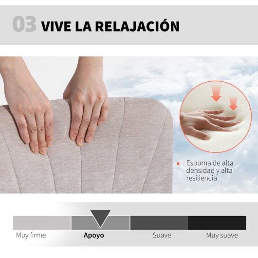 Cadeira de escritório Homcom com pernas cruzadas, assento largo e rodízios, bege.