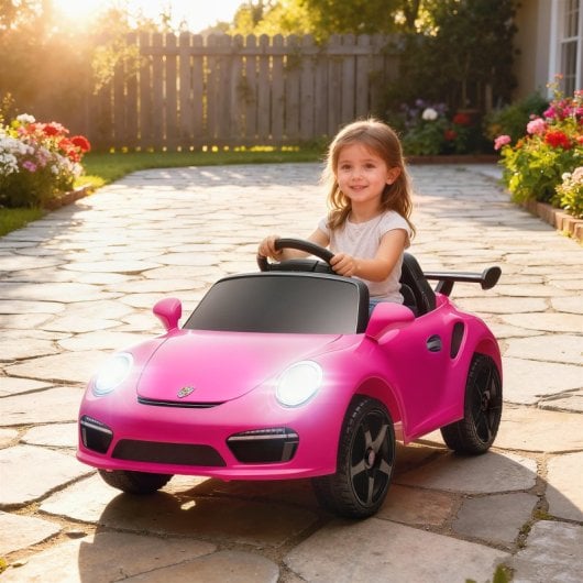 Aiyaplay Coche Eléctrico Para Niños Con Licencia Ruf Ctr 3 Clubsport Rosa