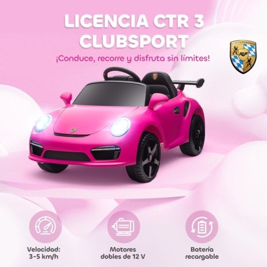 Aiyaplay Coche Eléctrico Para Niños Con Licencia Ruf Ctr 3 Clubsport Rosa