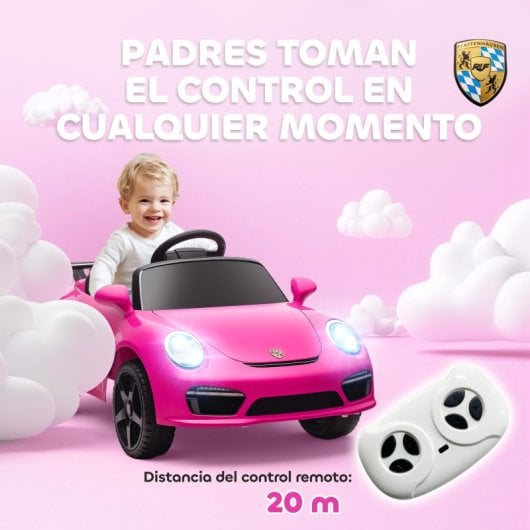 Aiyaplay Coche Eléctrico Para Niños Con Licencia Ruf Ctr 3 Clubsport Rosa