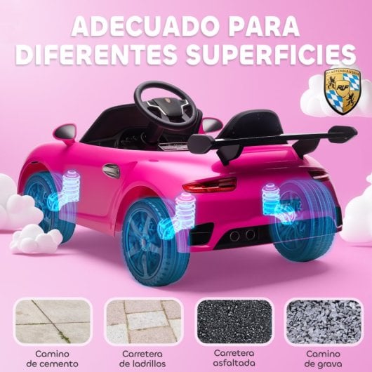 Aiyaplay Coche Eléctrico Para Niños Con Licencia Ruf Ctr 3 Clubsport Rosa