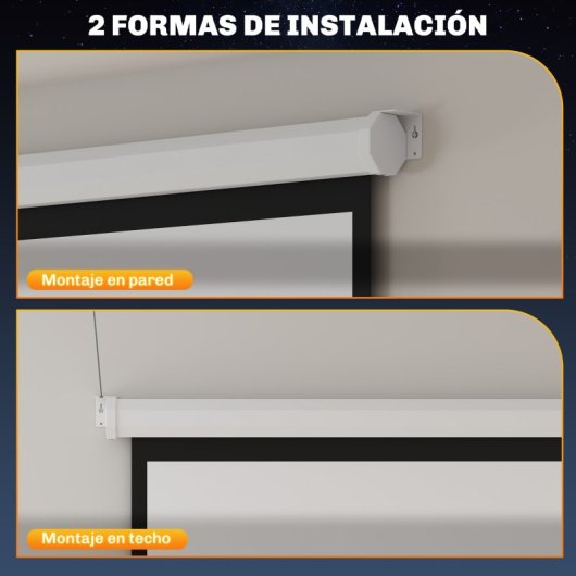 Tela de projeção manual Homcom de 120 polegadas, formato 1:1 (207 x 207 cm), branca.