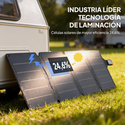 Carregador solar portátil dobrável Homcom de 36 W com portas USB-A e Type-C