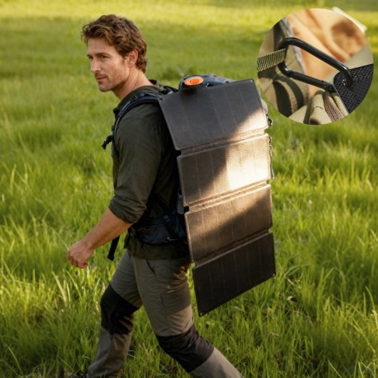 Carregador solar portátil dobrável Homcom de 36 W com portas USB-A e Type-C