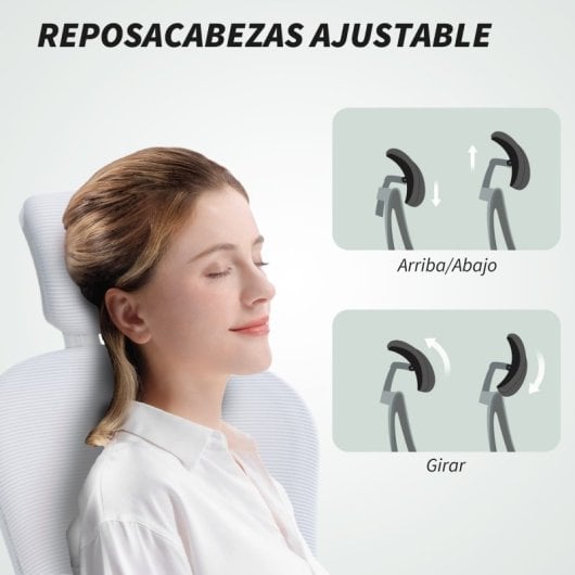 Vinsetto Silla De Oficina De Malla Reposacabezas Ajustable 62x64x120 Cm Blanco