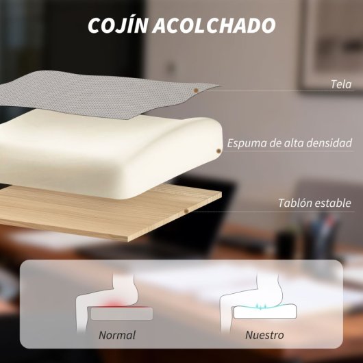 Cadeira de escritório reclinável Homcom em tela com apoio de cabeça, cinzento claro