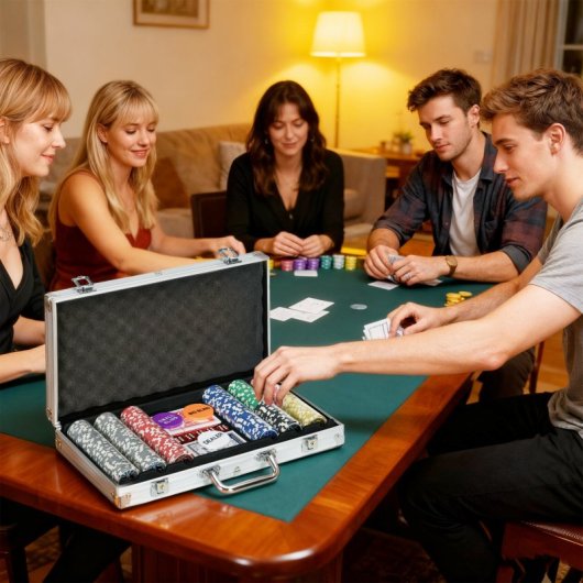 Sportnow Juego De Póker Con 300 Fichas 2 Barajas De Cartas 5 Dados Tapete Plata