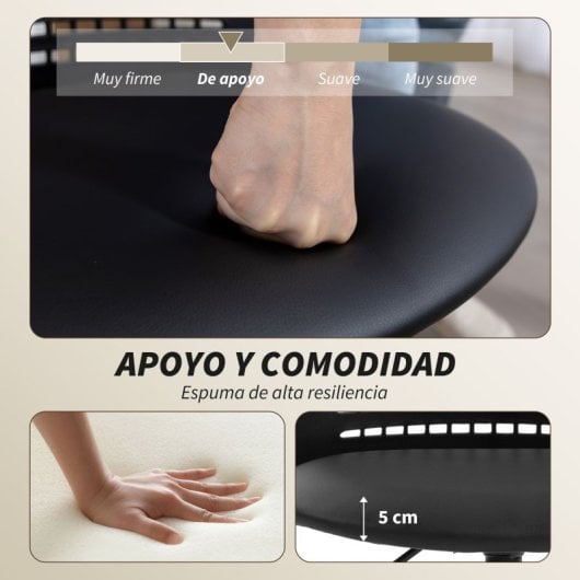 Cadeira de escritório giratória sem braços Homcom, preta.